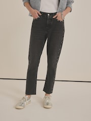 Black Rivet Straight Leg Jeans - Image 3 of 7