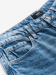 Mid Blue Embroidered 100% Cotton Wide Leg Jeans - Image 6 of 7