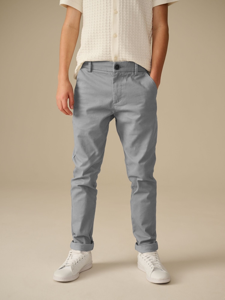 Gris - Pantalones chinos elásticos (3-17años) - Imagen 1 de 8 Gris - Pantalones chinos elásticos (3-17años) - Imagen 1 de 8