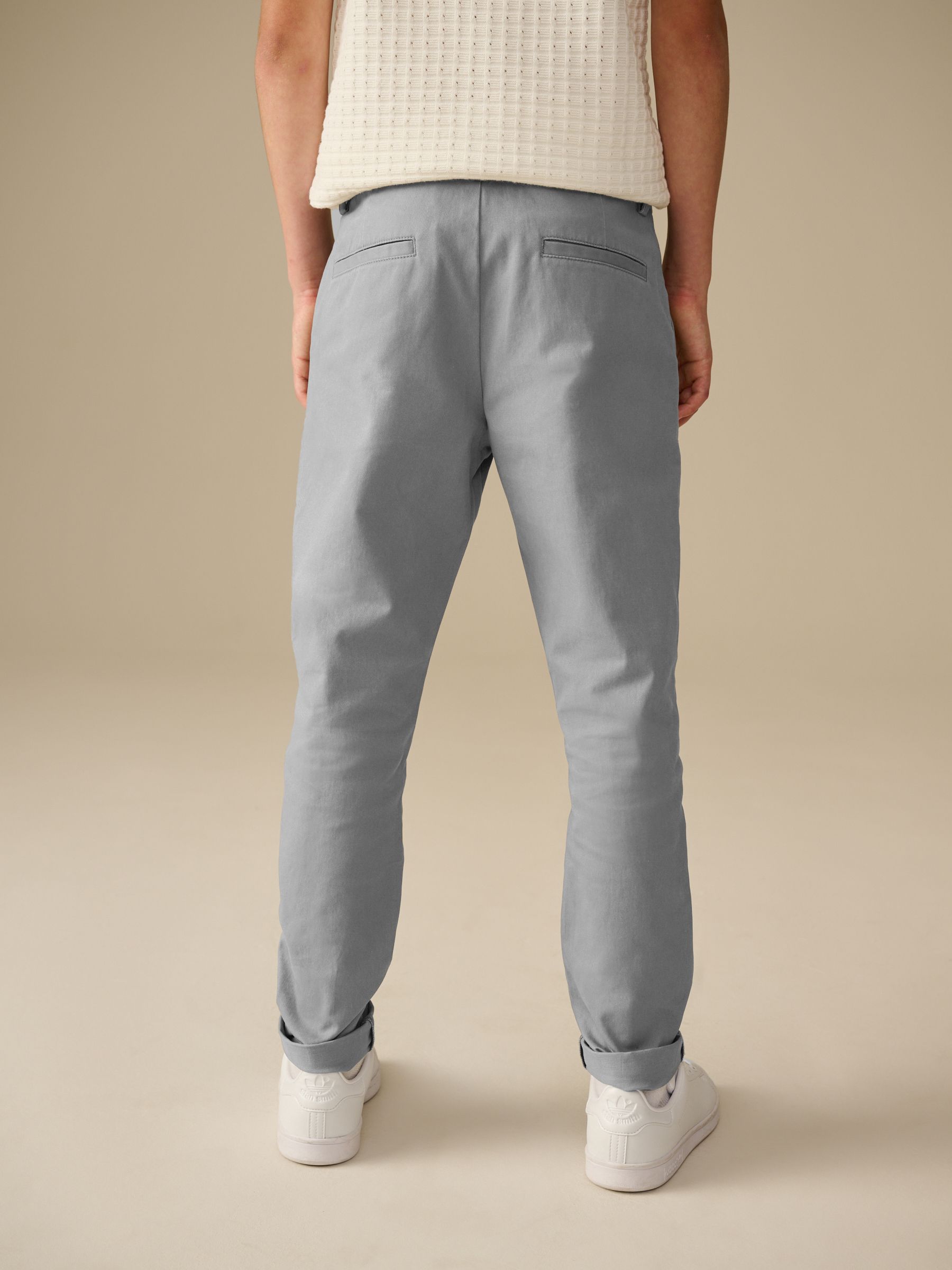 Buy Grey Skinny Fit Stretch Chino Trousers (3-17yrs) from the Next