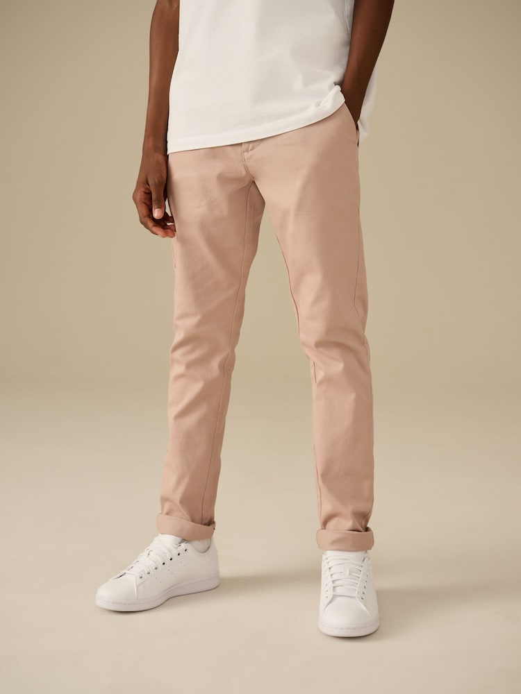 Blush Skinny Fit Stretch Chino Trousers (3-17yrs) - Image 1 of 8
