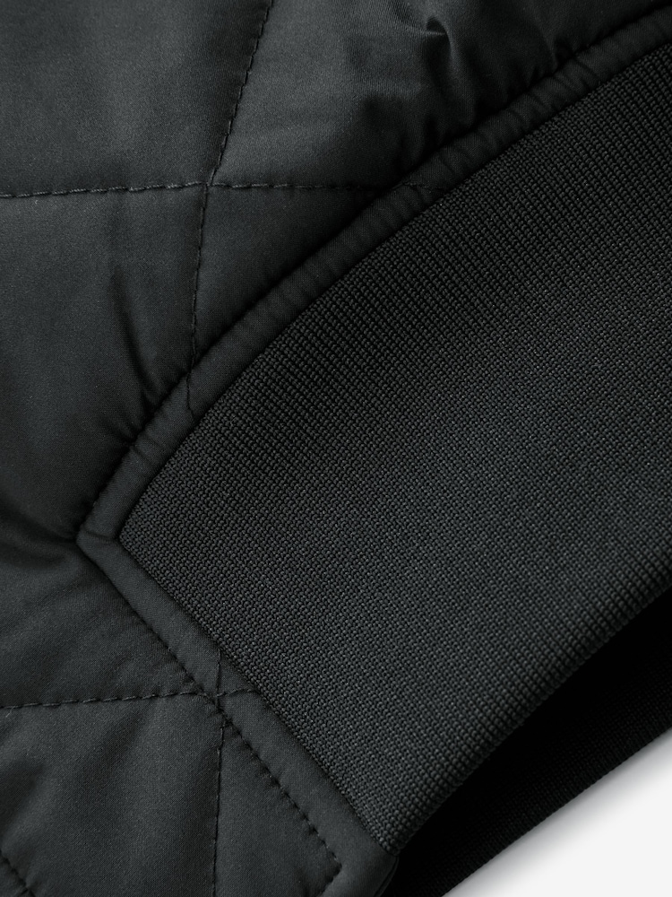 Black Diamond Quilted Bomber Jacket - Image 12 of 12