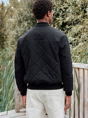 Black Diamond Quilted Bomber Jacket - Image 3 of 12
