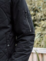 Black Diamond Quilted Bomber Jacket - Image 5 of 12