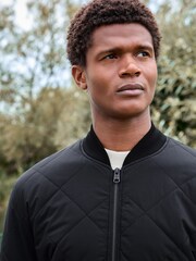 Black Diamond Quilted Bomber Jacket - Image 6 of 12