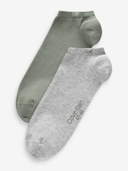 Calvin Klein Green Mens Sneaker Socks 2 Pack - Image 1 of 3