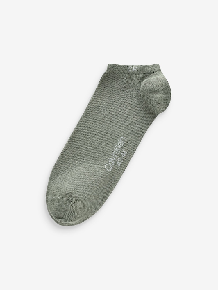 Calvin Klein Green Mens Sneaker Socks 2 Pack - Image 2 of 3