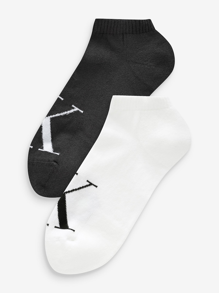 Calvin Klein White Mens Sneaker Socks 2 Pack - Image 1 of 3