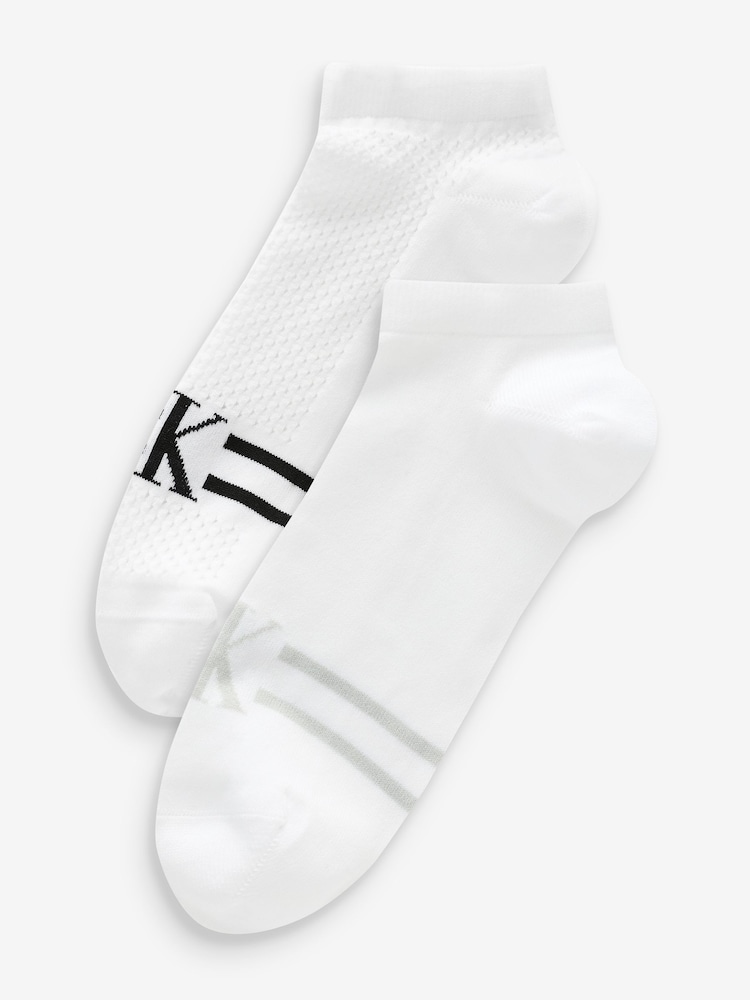 Calvin Klein White Womens Sneaker Socks 2 Pack - Image 1 of 3