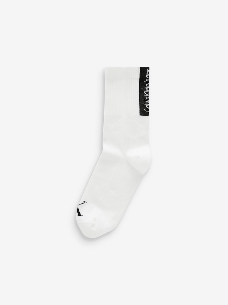 Calvin Klein White Mens Socks 2 Pack - Image 2 of 2