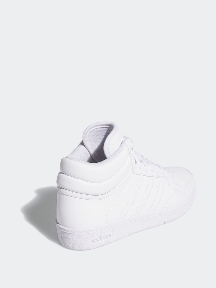 adidas Ivory White Hoops Mid Trainers - Image 4 of 10