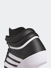 Negro/Blanco - adidas Hoops 4.0 Lace Mid Junior Trainers - Imagen 9 de 9