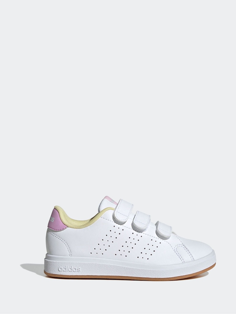 adidas Ivory White Kids Advantage Base 2.0 Trainers - Image 1 of 10