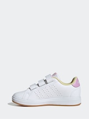 adidas Ivory White Kids Advantage Base 2.0 Trainers - Image 3 of 10