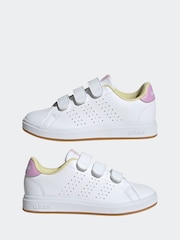 adidas Ivory White Kids Advantage Base 2.0 Trainers - Image 6 of 10