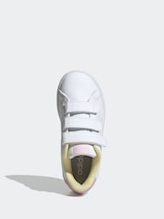 adidas Ivory White Kids Advantage Base 2.0 Trainers - Image 7 of 10