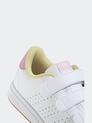 adidas Ivory White Kids Advantage Base 2.0 Trainers - Image 9 of 10