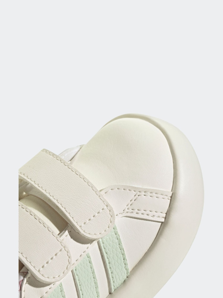 adidas White Grand Court Dino Print Trainers - Image 9 of 10