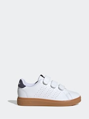 adidas White Kids Advantage Base 2.0 Trainers - Image 1 of 10