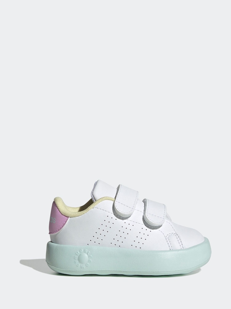 adidas White Cream Kids Advantage Trainers - Image 1 of 10