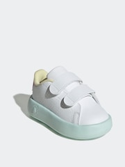 adidas White Cream Kids Advantage Trainers - Image 2 of 10