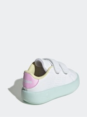 adidas White Cream Kids Advantage Trainers - Image 4 of 10