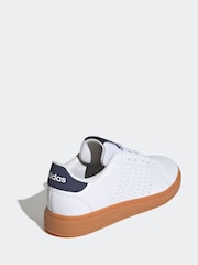 adidas White/Navy Kids Advantage Base 2.0 Trainers - Image 4 of 9