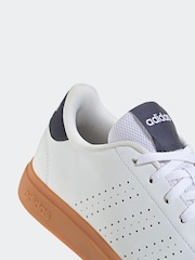 adidas White/Navy Kids Advantage Base 2.0 Trainers - Image 8 of 9