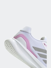 adidas White Runfalcon 5 Trainers - Image 6 of 9