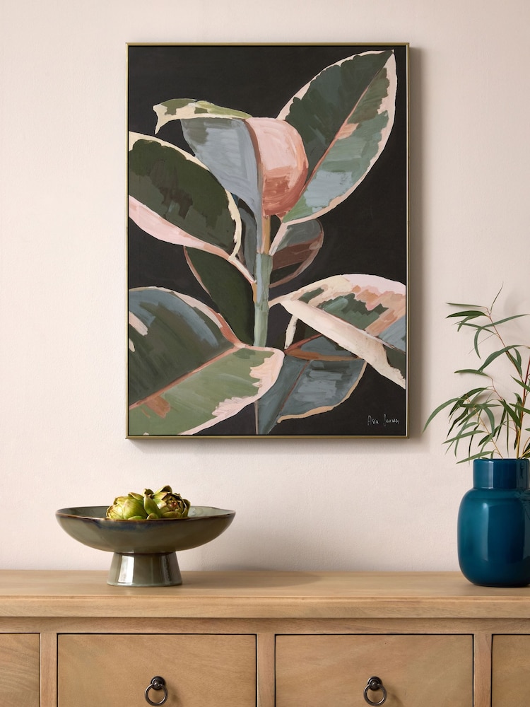 Black Robusta Botanical Plant Wall Art - Image 1 of 5 Black Robusta Botanical Plant Wall Art - Image 1 of 5