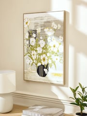 Black White Floral Still Life Framed Wall Art - Image 1 of 5