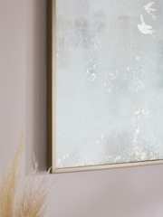 Grey Silver Abstract Swallows Metallic Wall Art - Image 3 of 5