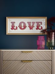 אומנות קיר עם כיתוב Love על רקע מראה - תמונה 1 מתוך 6