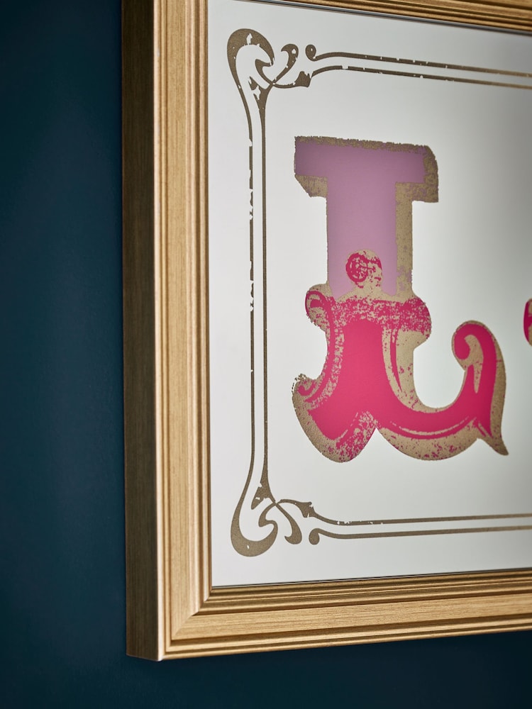 Pink Love Mirror Slogan Wall Art - Image 3 of 6 Pink Love Mirror Slogan Wall Art - Image 3 of 6