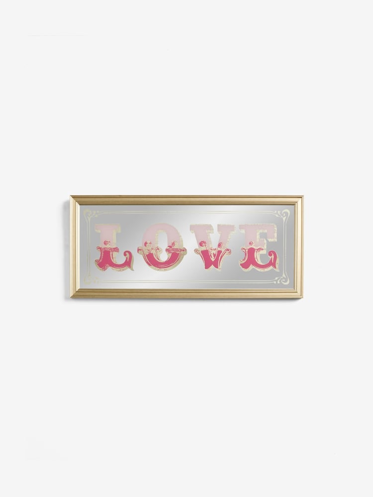 Pink Love Mirror Slogan Wall Art - Image 4 of 6 Pink Love Mirror Slogan Wall Art - Image 4 of 6