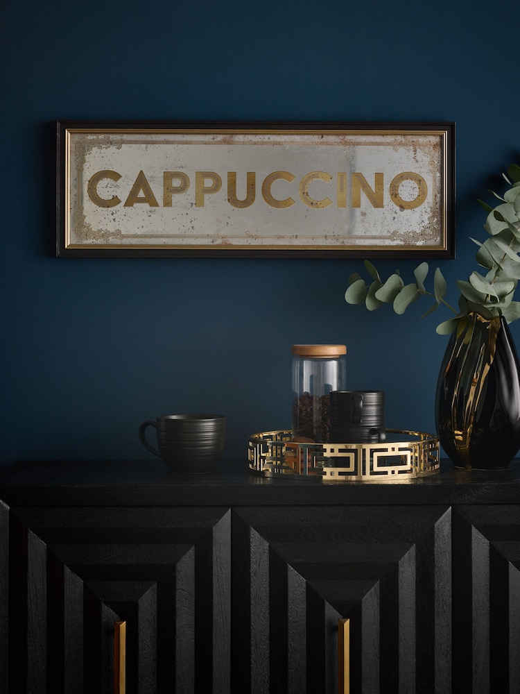 Gold Cappuccino Mirror Slogan Wall Art - Image 1 of 6