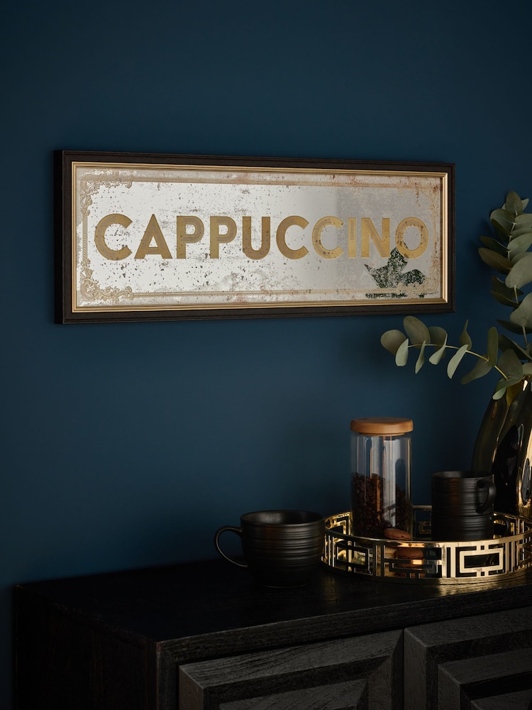 Gold Cappuccino Mirror Slogan Wall Art - Image 2 of 6