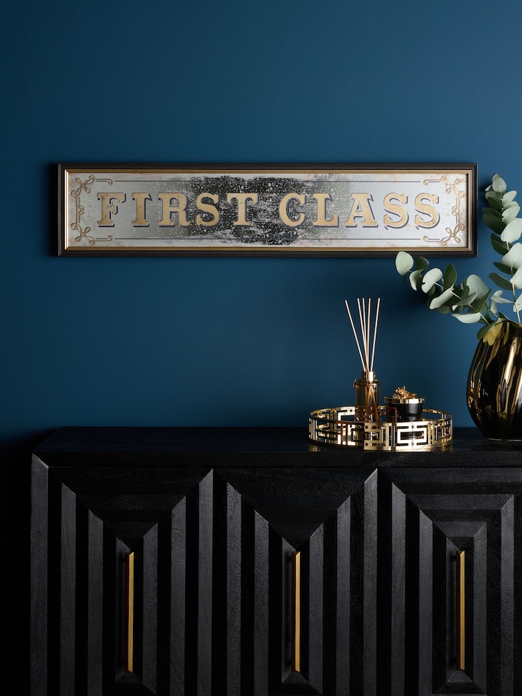 Gold First Glass Mirror Slogan Wall Art - Image 1 of 6
