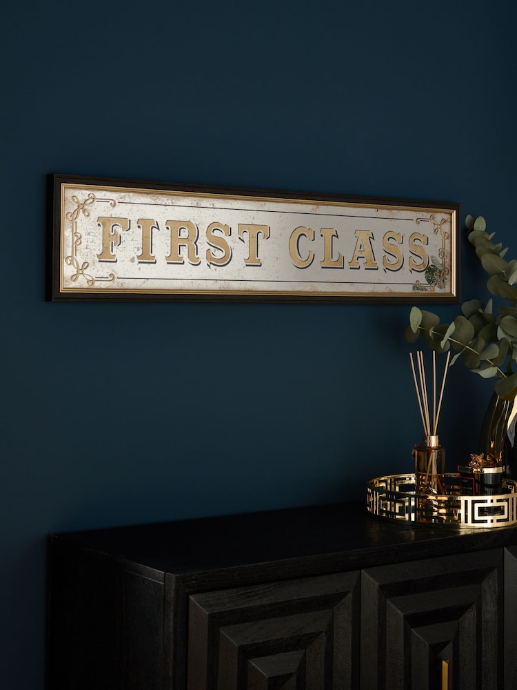Gold First Glass Mirror Slogan Wall Art - Image 2 of 6