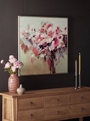 Pink Floral Abstract Canvas Framed Wall Art - Image 2 of 7