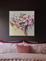 Pink Floral Abstract Canvas Framed Wall Art - Image 4 of 7