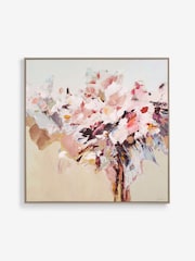 Pink Floral Abstract Canvas Framed Wall Art - Image 6 of 7