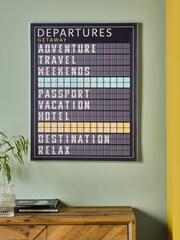 Black White Destination Board Slogan Framed Wall Art - Image 1 of 7