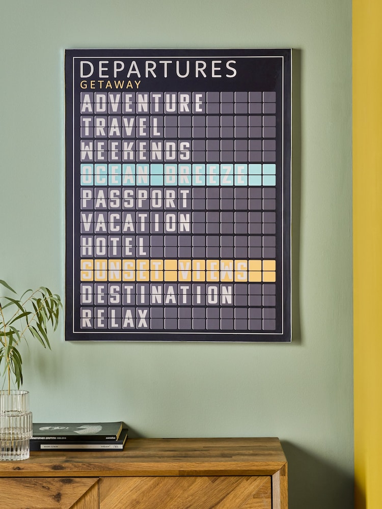 Black White Destination Board Slogan Framed Wall Art - Image 1 of 7