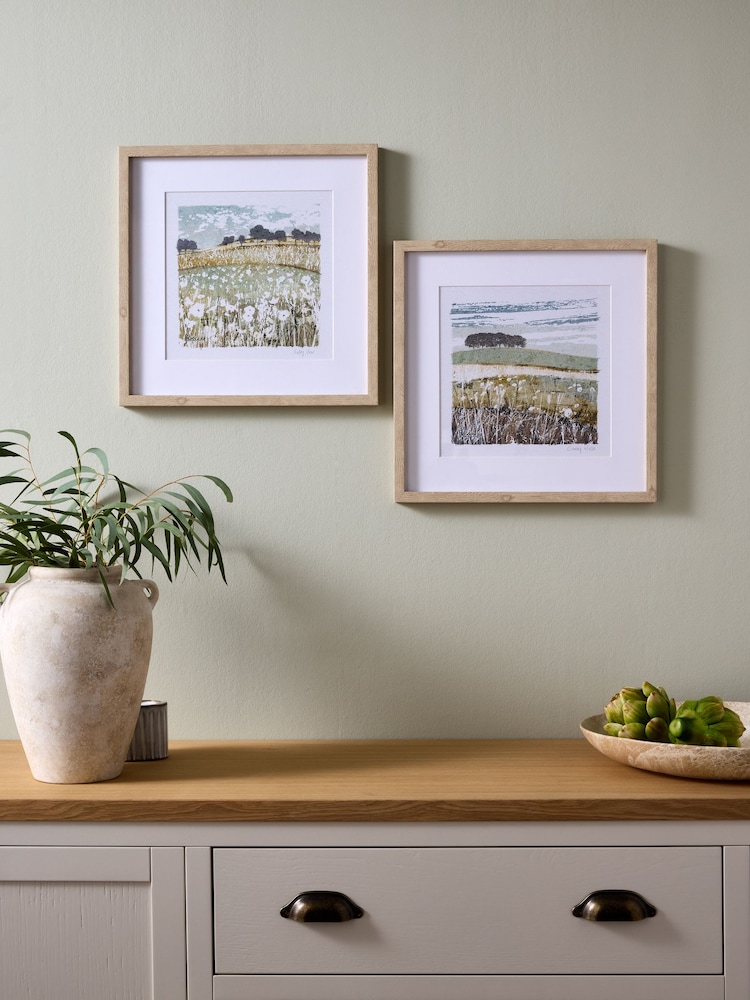 Set of 2 Green Landscape Framed Print Wall Arts - Image 1 of 5