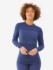 Decathlon Womens Blue Seamless Ski Base Layer Top - Image 1 of 4