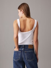 Calvin Klein White Rib Tank Top - Image 2 of 5