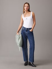 Calvin Klein White Rib Tank Top - Image 3 of 5