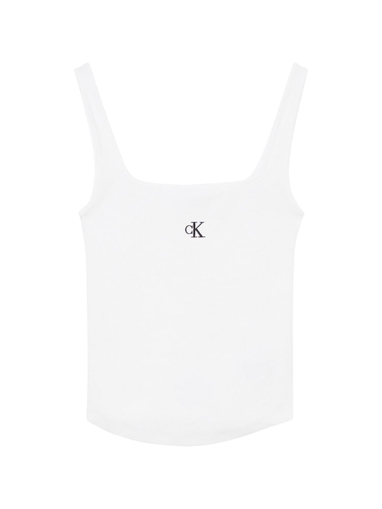 Calvin Klein White Rib Tank Top - Image 5 of 5