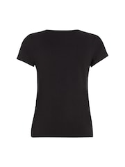 Calvin Klein Black Embroidery Stretch V-Neck T-Shirt - Image 5 of 6